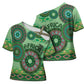 Africa Tribal Traditional Pattern Cross Shoulder Shirt Green Motif
