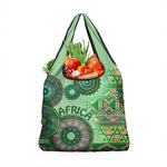 Afro Tribal Traditional Pattern Grocery Bag Green Motif