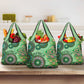 Afro Tribal Traditional Pattern Grocery Bag Green Motif