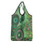 Afro Tribal Traditional Pattern Grocery Bag Green Motif