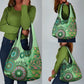 Afro Tribal Traditional Pattern Grocery Bag Green Motif