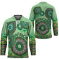 Africa Tribal Traditional Pattern Hockey Jersey Green Motif