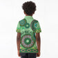 Afro Tribal Traditional Pattern Kid Polo Shirt Green Motif