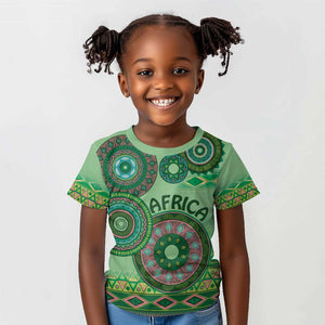 Afro Tribal Traditional Pattern Kid T shirt Green Motif