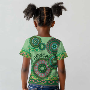 Afro Tribal Traditional Pattern Kid T shirt Green Motif