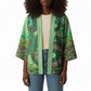 Africa Tribal Traditional Pattern Kimono Green Motif