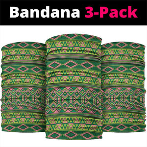 Afro Tribal Traditional Pattern Neck Gaiter Green Motif - African Pride