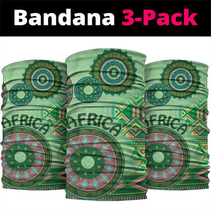 Afro Tribal Traditional Pattern Neck Gaiter Green Motif LT9