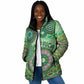 Africa Tribal Traditional Pattern Padded Jacket Green Motif