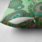 Africa Tribal Traditional Pattern Pillow Cover Green Motif