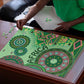 Africa Tribal Traditional Pattern Puzzle Green Motif