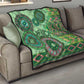 Afro Tribal Traditional Pattern Quilt Green Motif