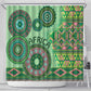 Afro Tribal Traditional Pattern Shower Curtain Green Motif