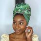 Africa Tribal Traditional Pattern Simple Headwrap Green Motif