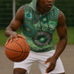 Afro Tribal Traditional Pattern Sleeveless Hoodie Green Motif - African Pride