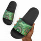 Africa Tribal Traditional Pattern Slide Sandals Green Motif