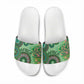 Africa Tribal Traditional Pattern Slide Sandals Green Motif