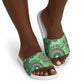Africa Tribal Traditional Pattern Slide Sandals Green Motif