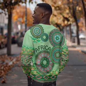 Afro Tribal Traditional Pattern Sweatshirt Green Motif
