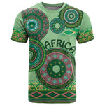 Afro Tribal Traditional Pattern T shirt Green Motif