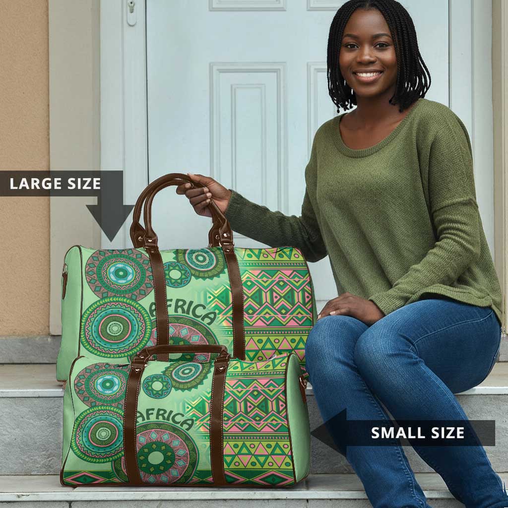 Africa Tribal Traditional Pattern Travel Bag Green Motif