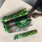 Africa Tribal Traditional Pattern Umbrella Green Motif