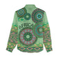 Afro Tribal Traditional Pattern Women Casual Shirt Green Motif LT9