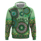 Afro Tribal Traditional Pattern Zip Hoodie Green Motif
