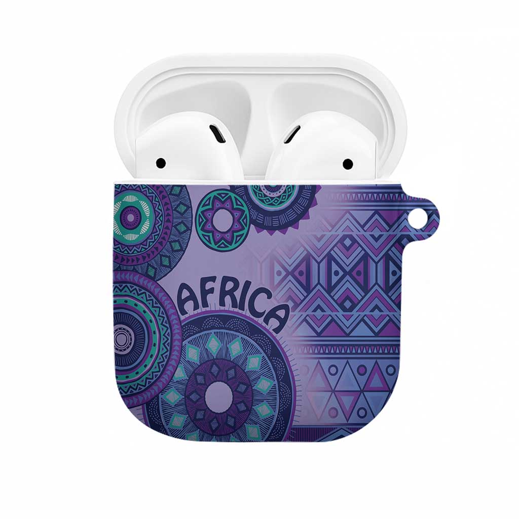 Africa Tribal Traditional Pattern AirPods Case Purple Motif