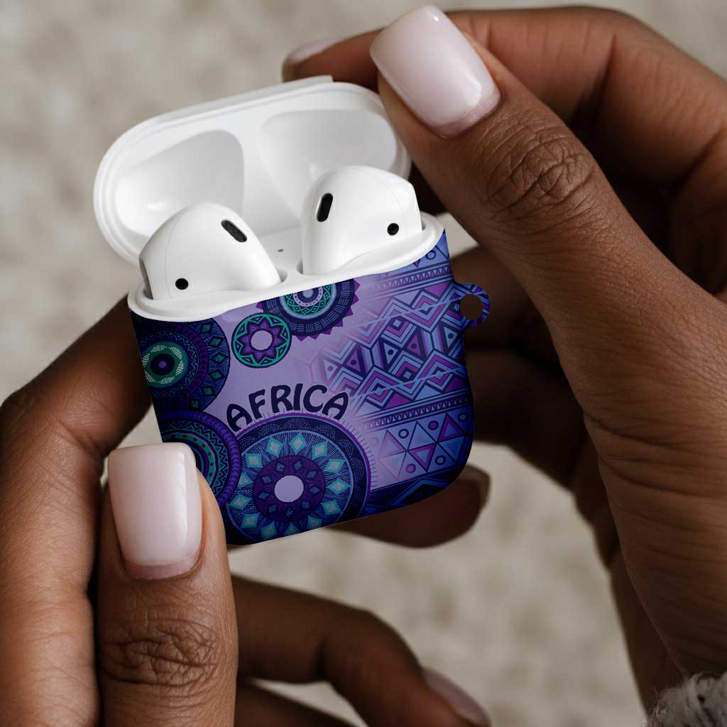 Africa Tribal Traditional Pattern AirPods Case Purple Motif
