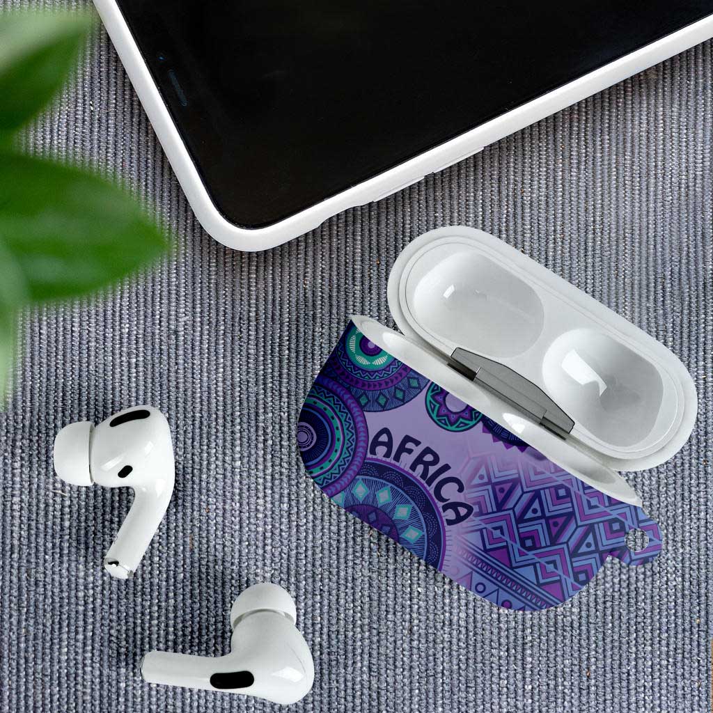 Africa Tribal Traditional Pattern AirPods Case Purple Motif