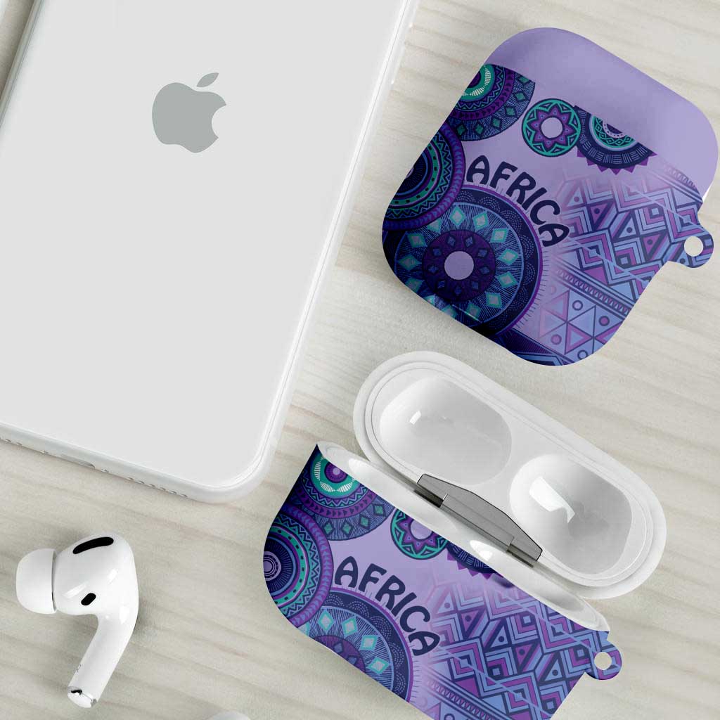 Africa Tribal Traditional Pattern AirPods Case Purple Motif