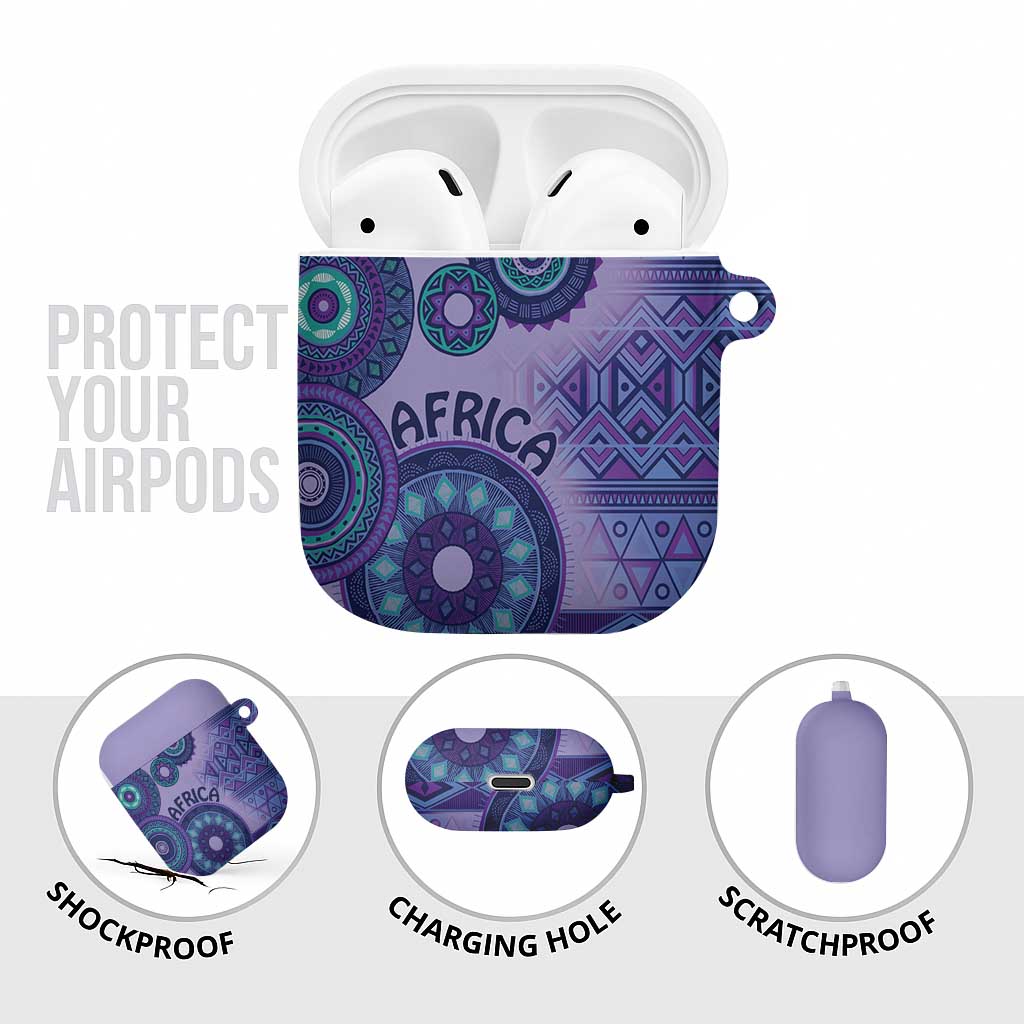 Africa Tribal Traditional Pattern AirPods Case Purple Motif