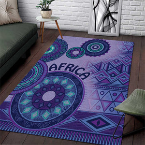 Afro Tribal Traditional Pattern Area Rug Purple Motif