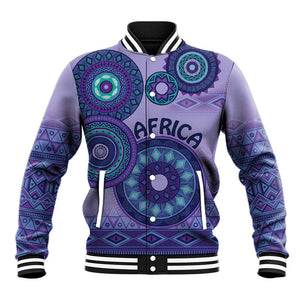 Afro Tribal Traditional Pattern Baseball Jacket Purple Motif LT9