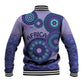 Afro Tribal Traditional Pattern Baseball Jacket Purple Motif LT9