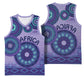 Afro Tribal Traditional Pattern Basketball Jersey Purple Motif - African Pride