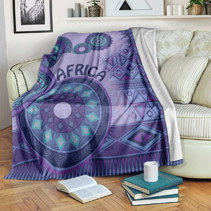 Afro Tribal Traditional Pattern Blanket Purple Motif