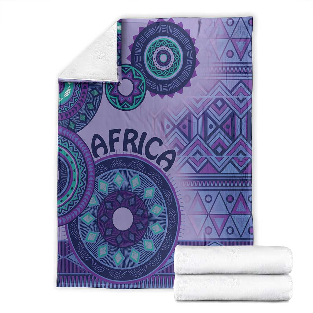 Afro Tribal Traditional Pattern Blanket Purple Motif
