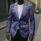 Africa Tribal Traditional Pattern Blazer Purple Motif
