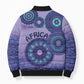 Africa Tribal Traditional Pattern Bomber Puffer Jacket Purple Motif