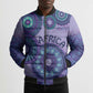 Africa Tribal Traditional Pattern Bomber Puffer Jacket Purple Motif