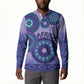 Africa Tribal Traditional Pattern Button Sweatshirt Purple Motif