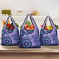 Afro Tribal Traditional Pattern Grocery Bag Purple Motif