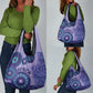 Afro Tribal Traditional Pattern Grocery Bag Purple Motif
