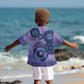 Afro Tribal Traditional Pattern Kid Hawaiian Shirt Purple Motif