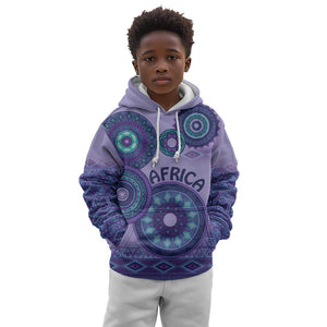 Afro Tribal Traditional Pattern Kid Hoodie Purple Motif
