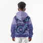 Afro Tribal Traditional Pattern Kid Hoodie Purple Motif