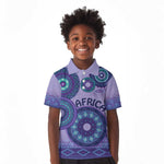 Afro Tribal Traditional Pattern Kid Polo Shirt Purple Motif