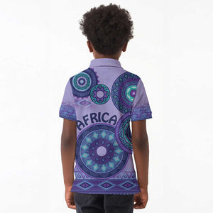 Afro Tribal Traditional Pattern Kid Polo Shirt Purple Motif